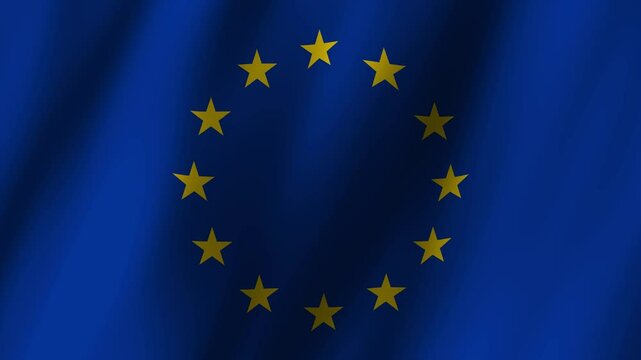 Animated Flag of Europe (European Union) 4k video
