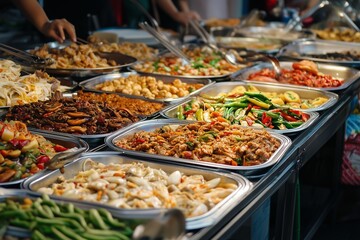 Obraz premium various types of food dishes at Chinese New Year celebrations, imlek 