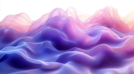 Obraz premium Pastel-colored sound waves in smooth sine curves on white background - Generative AI