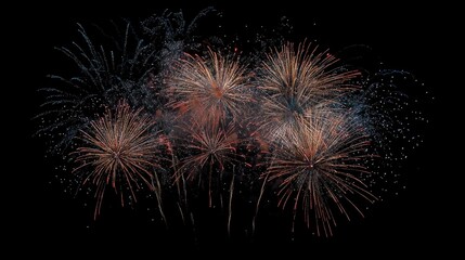 colorful fireworks at celebration midnight.