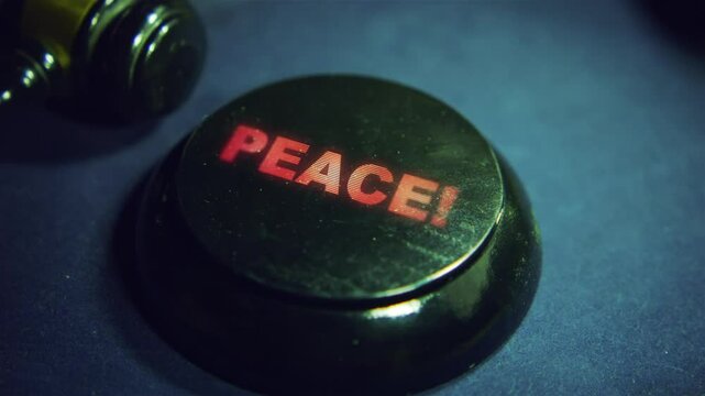 Judge's gavel strike and Peace text