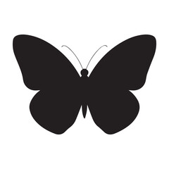Elegant Black Butterfly Vector Design on White Background