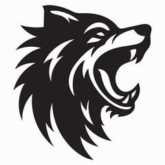 Wolf Head silhouette, perfect for pet-themed designs and branding projects,  ideal for logos, artwork, and digital creations, pet-related projects, perfect for canine lovers 