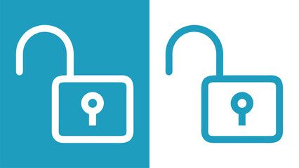 Simple Open Padlock Icon Symbolizing Security and Access. lock icon set. login, lock, padlock. Adobe icons.