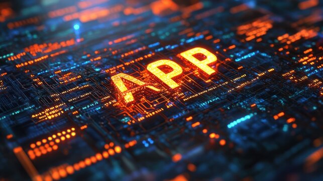 A 3d text API on top of an abstract digital background