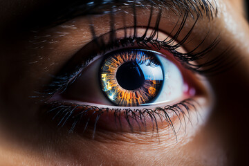 Fototapeta premium Eye. Close up view of beautiful female eye