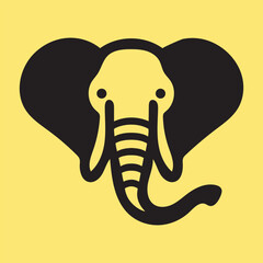 An elephant head black flat icon