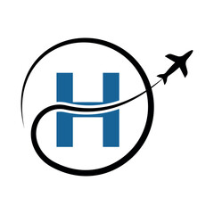 Travel Logo combine with letter H vector template © arafatstock