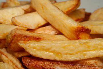 Golden french fries, freshly fried, a perfect snack anytime