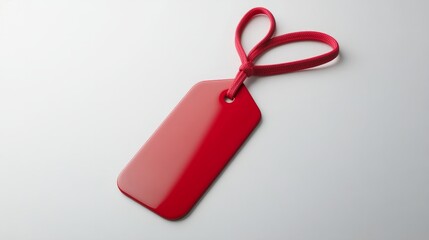 Fototapeta premium red blank label tag on white