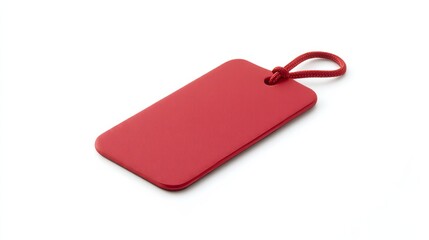 Fototapeta premium red blank label tag on white