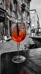 A typical Italian orange drink in a pub in Taormina, Sicily