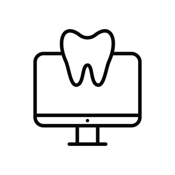 tooth on computer screen icon clip art preview