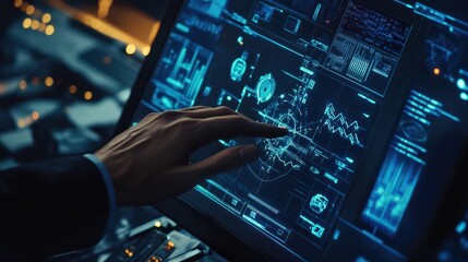 businessman hand working with new modern computer and business strategy as concept