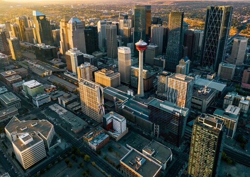 Aerial above Calgary, Canada