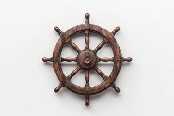 Obraz premium Nautical Ship's Wheel Isolated