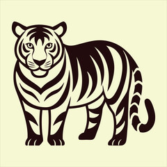 tiger silhouette on white background