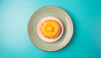 custard pie on a plate