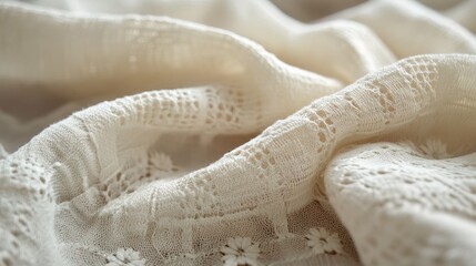 Soft and breathable cotton fabric texture with intricate weaving details