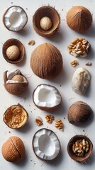 A Delicate Arrangement of Coconuts and Walnuts: A Visual Feast of Tropical Delicacies
