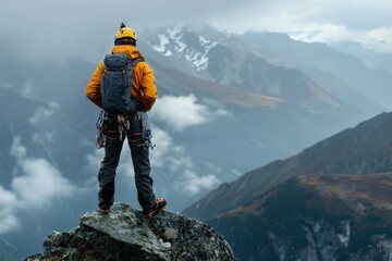 Lone Climber's Scenic Vantage
