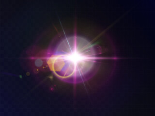 Bright Light effect for web design and game interfaces. Vector illustration of bright glow. Abstract laser beams of light.