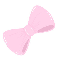 pink bow isolated on white