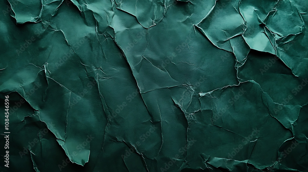 Poster A green paper texture background offers an abstract dark green surface suitable for various design projects