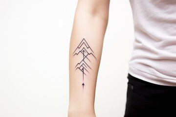 Resilient Strength: Tattoo Illustration in Bold Black Lines