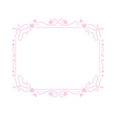 pink frame with hearts