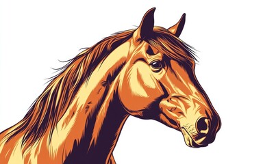 A horse with a brown mane and a brown face
