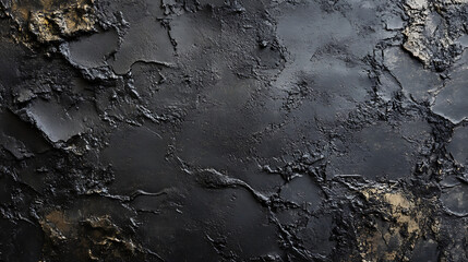 Fototapeta premium A rough black wall texture, providing a dark and concrete-like background
