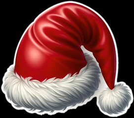 "Magia Natalina: Ilustra&ccedil;&atilde;o Criada por IA com o Cl&aacute;ssico Gorro de Papai Noel"