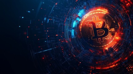 Fototapeta premium Bitcoin background crypto currency banner bitcoin wallpaper poster image