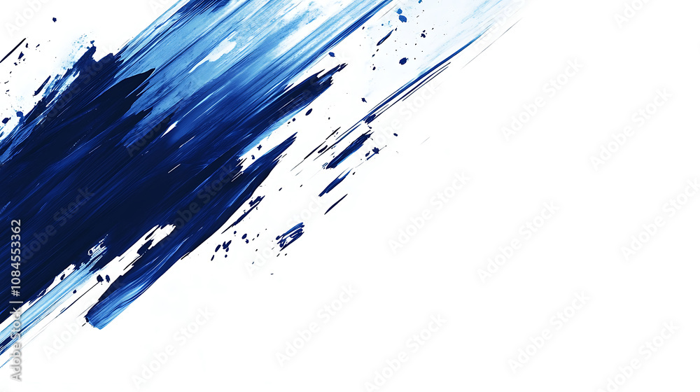 Poster Abstract blue lines speed across a white background presentation design, featuring a simple flat illustration in a minimalist style, with a large copy space
