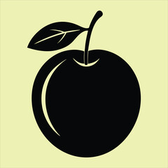 apple vector illustration. Black silhouette