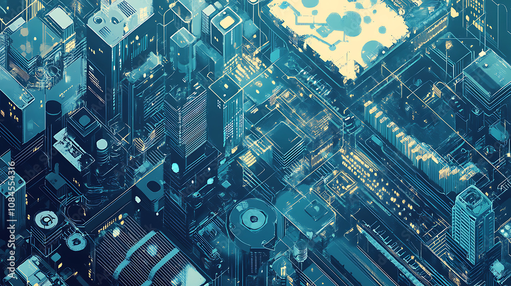 Aufkleber Big Data Structuring and Map Reduce Process Illustration