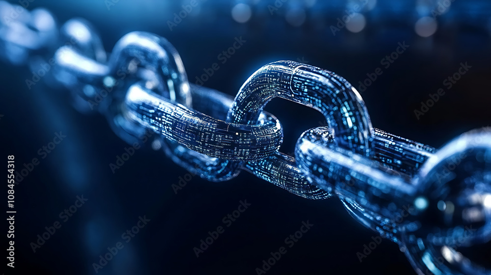 Aufkleber Blockchain Concept with Abstract Networking Background