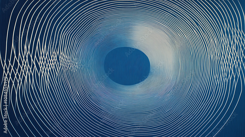 Fototapete abstract linear blue lines pattern on white background technology line, speed motion, fast forward c