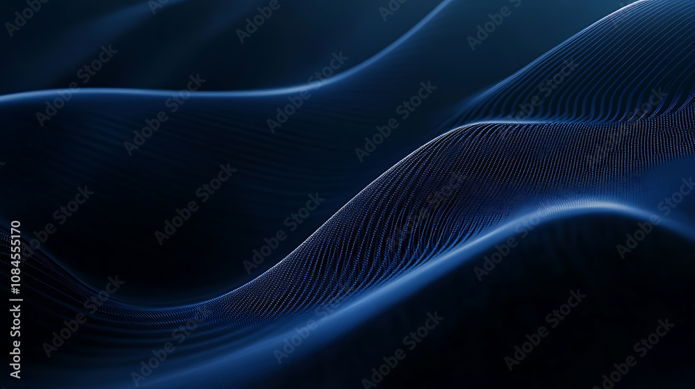 Poster An abstract concept of technology or data, a blue gradient on a dark background with light lines for a web banner design, business presentation