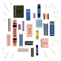 Books page cover view vector artwork 