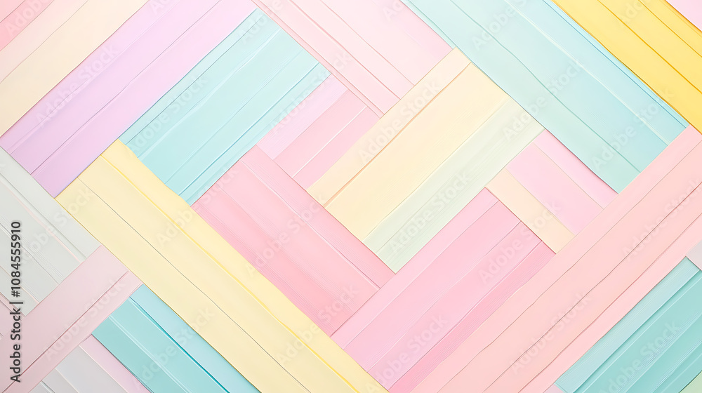 Aufkleber Cute pastel colorful herringbone pattern background with stripes and lines Soft color geometric texture for nursery wallpaper