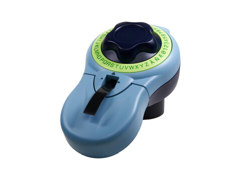 Isolated labeling machine. Cut out transparent png