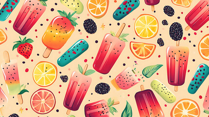 Cute summer popsicle pattern