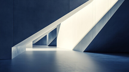 Obraz premium Abstract purple background with geometric shapes and lines, glowing light effects