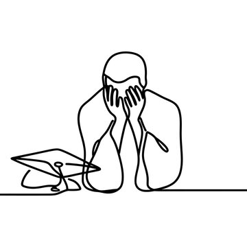 recommend clip art: student in graduation gown and sitting, New Graduate Unable to Find Employment line art