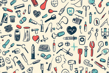medical themed backgrounds like medical symbols equipment 


