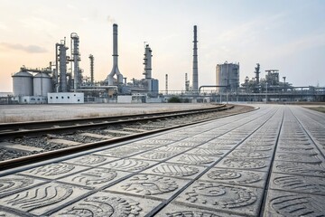 Fototapeta premium Textured abstract background with business lines and industrial elements, textured, urban, cityscape, business, industrial