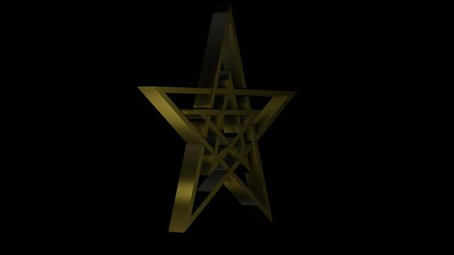 pentagram symbol animation for logo background icon web graphic transparent background. 4K footage.