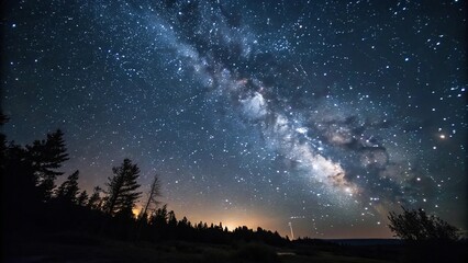 Fototapeta premium The stars twinkle like a million tiny diamonds against the dark canvas of the night sky, space, cosmos, planet, stars